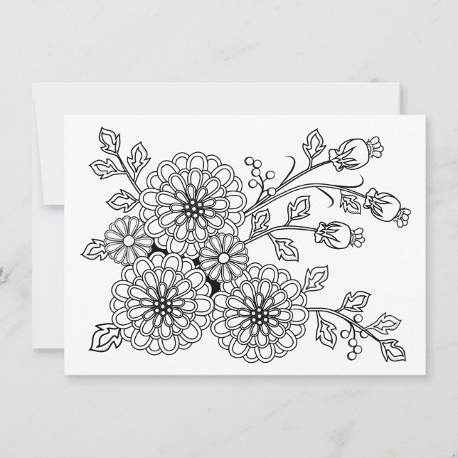 Cartes postales colorées Design floral (Devant)