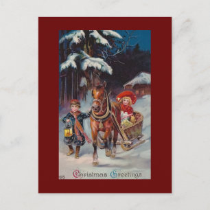 Cartes postales colorées vintages de Noël