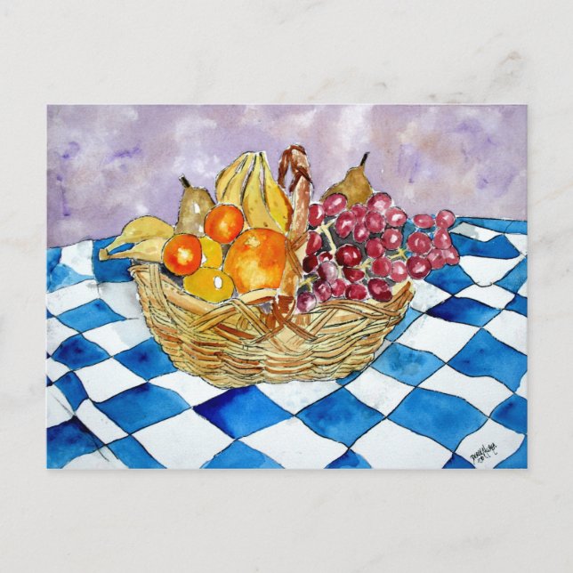 cartes postales corbeille de fruits vie morte art  (Devant)