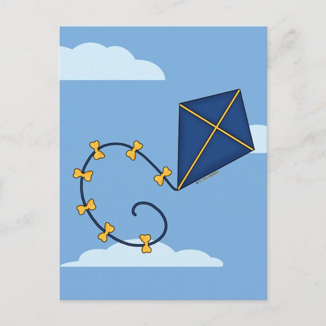 Cartes postales Cute Blue Kite (Devant)