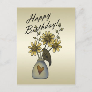 Cartes postales d'anniversaire de Sunflowers Crows