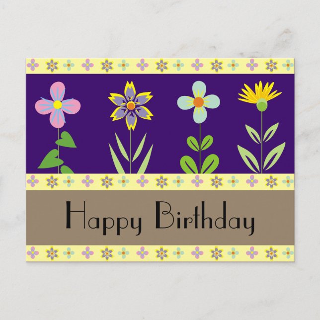 Cartes postales d'anniversaire du jardin de printe (Devant)