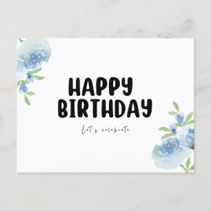 Cartes postales d'anniversaire minimalistes noir e