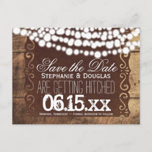 Cartes postales d'annonce de mariage avec guirland