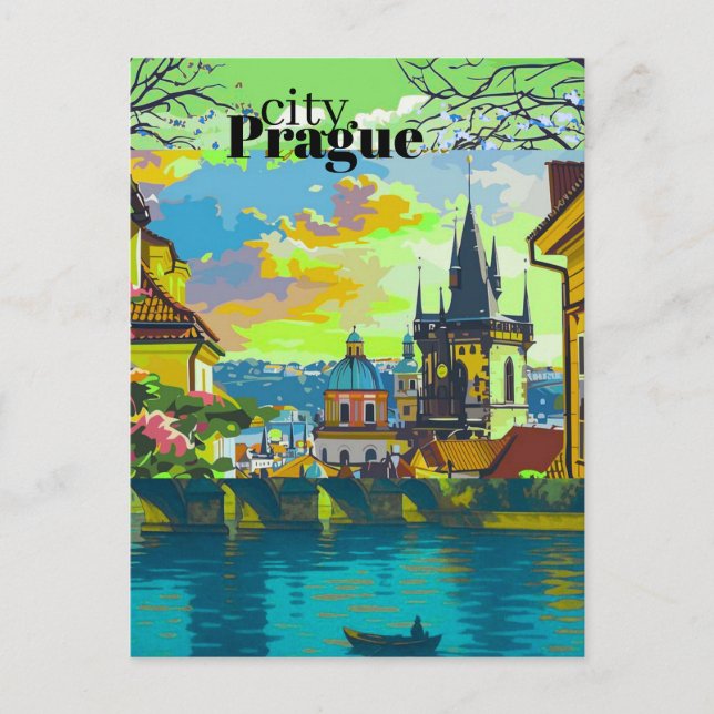 Cartes postales d'art fin de Prague | Décoration d (Devant)