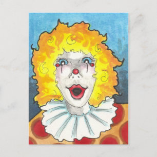 Cartes postales d'art imaginaire du cirque clown