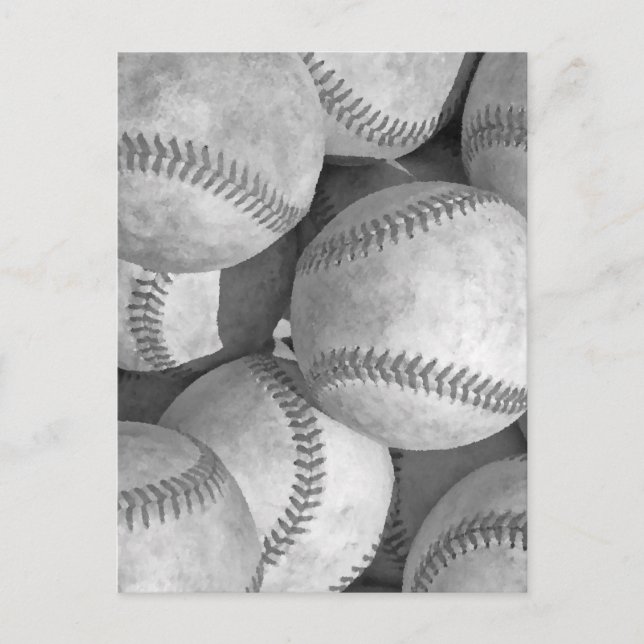 Cartes postales de baseball noir et blanc (Devant)