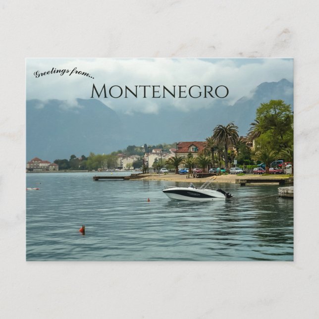 Cartes postales de bateaux à Kotor Montenegro (Devant)