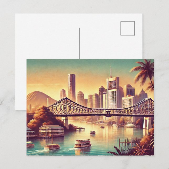 Cartes postales de Brisbane, Australie (Devant / Derrière)