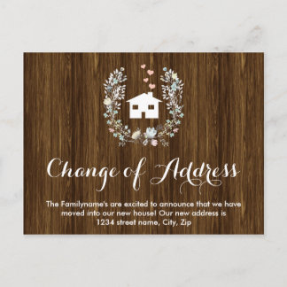 Cartes postales de changement d'adresse à motif fl