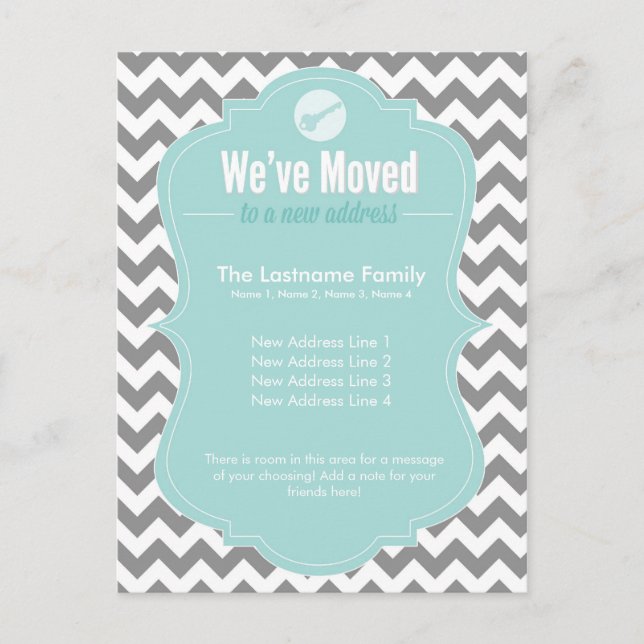 Cartes postales de changement d'adresse Nous avons (Devant)