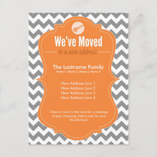Cartes postales de changement d'adresse Orange Nou
