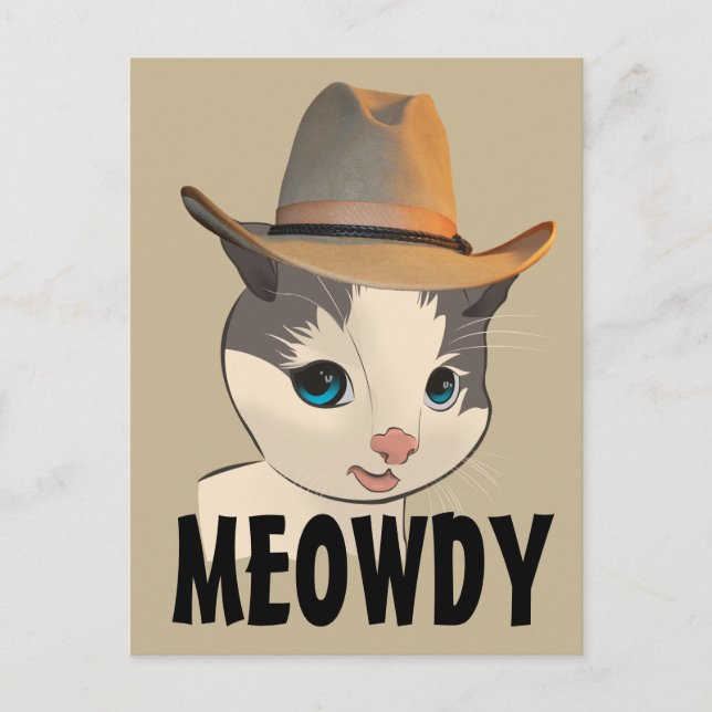 CARTES POSTALES DE CHATON COW-BOY MIAOU (Devant)