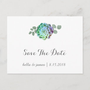 Cartes postales de date de sauvetage de succulente