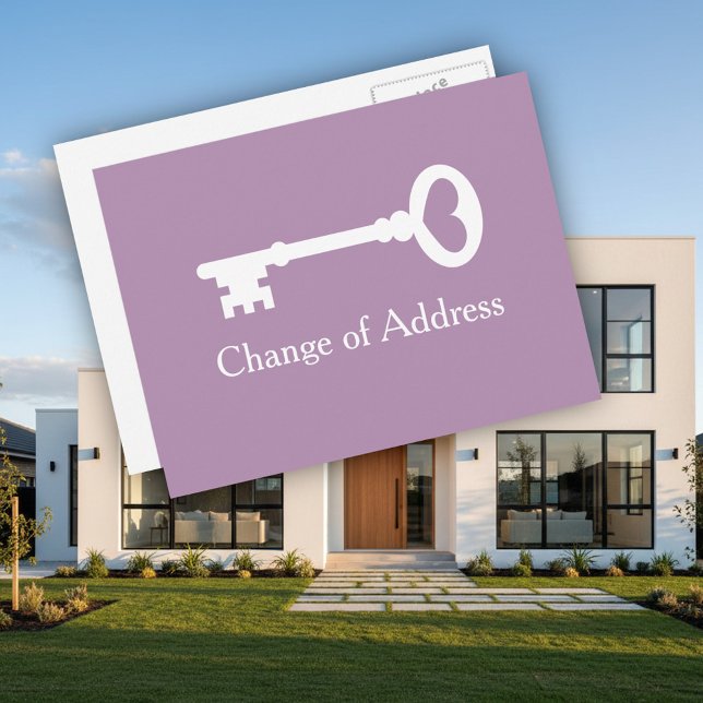 Cartes postales de déménagement avec changement d' (Moving postcard with vintage heart key)