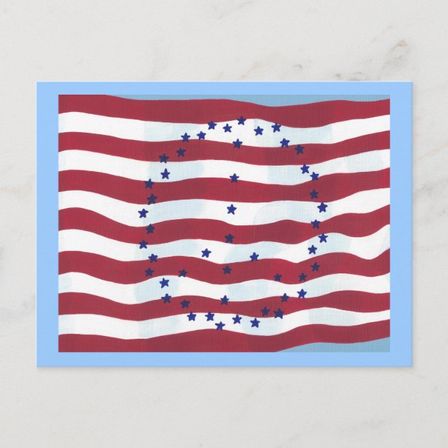Cartes postales de drapeau à signe de paix étoiles (Devant)