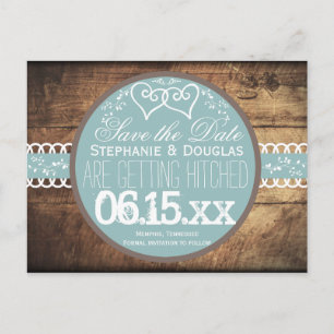 Cartes postales de faire-part de mariage en bois r