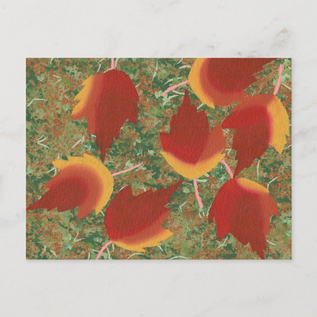 Cartes postales de feuilles d'érable abstraites d' (Devant)
