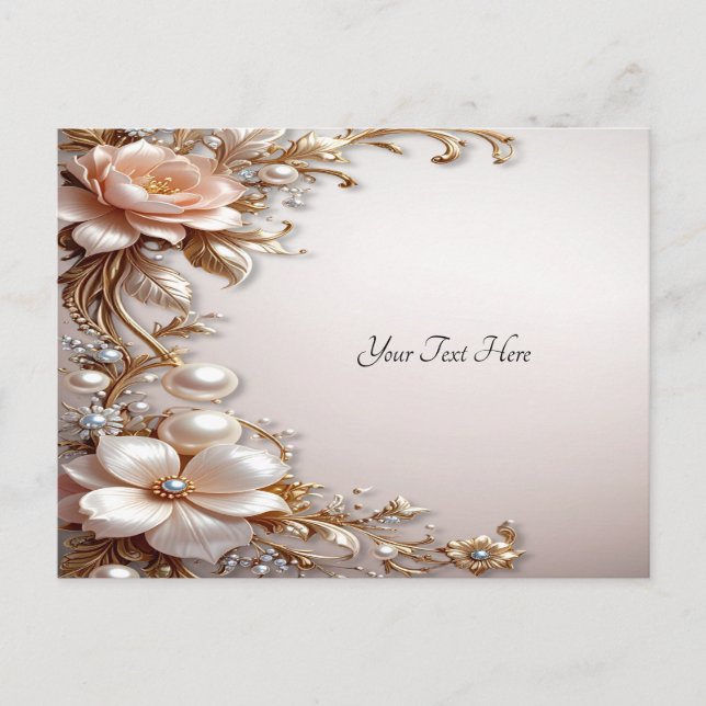 Cartes postales de fleurs roses et blanches douces (Devant)