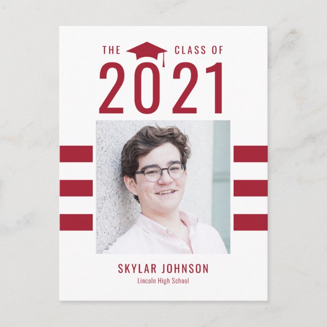 Cartes postales de graduation de couleurs chic (Devant)