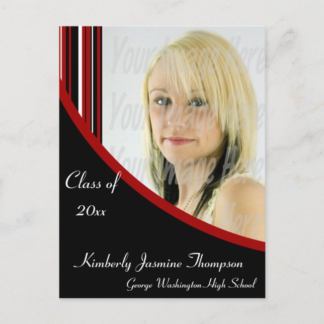 Cartes postales de graduation Red et Black Mood St (Devant)