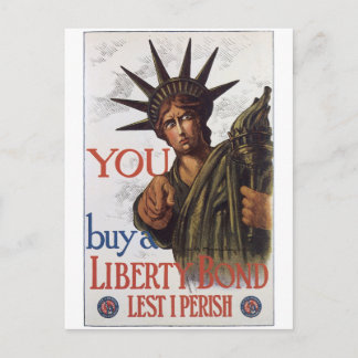Cartes postales de guerre vintage, affiche Liberty