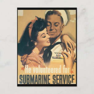 Cartes postales de guerre vintage, service sous-ma