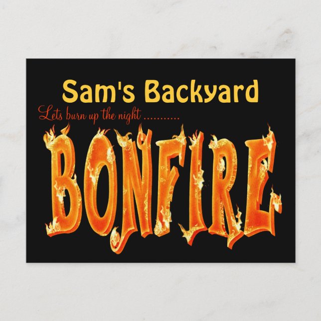 Cartes postales de la fête de Bonfire (Devant)
