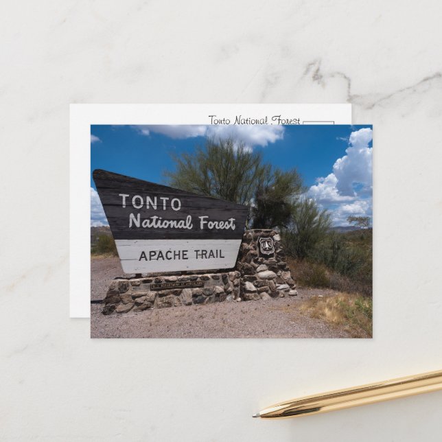 Cartes postales de la forêt nationale de Tonto, Ar (Devant/Arrière en situation)