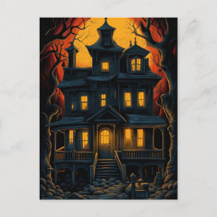 Cartes postales de la maison hantée d'Halloween la