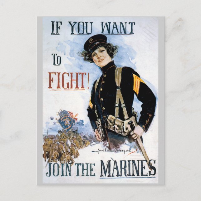 Cartes postales de l'affiche de guerre, Marines de (Devant)