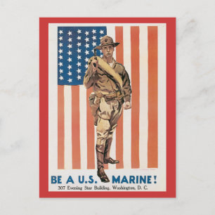 Cartes postales de l'affiche de guerre Marines de 