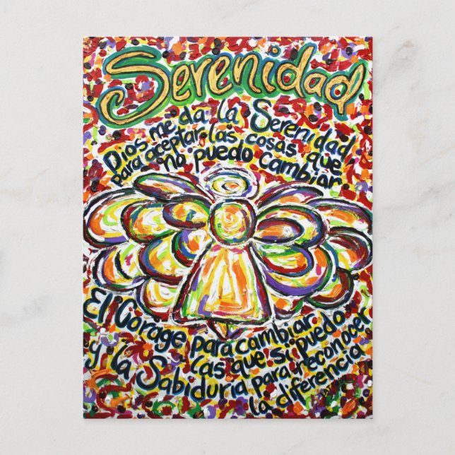 Cartes postales de l'ange de la prière de sérénité (Devant)