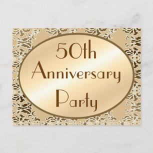 Cartes postales de l'invitation Vintage du 50e ann