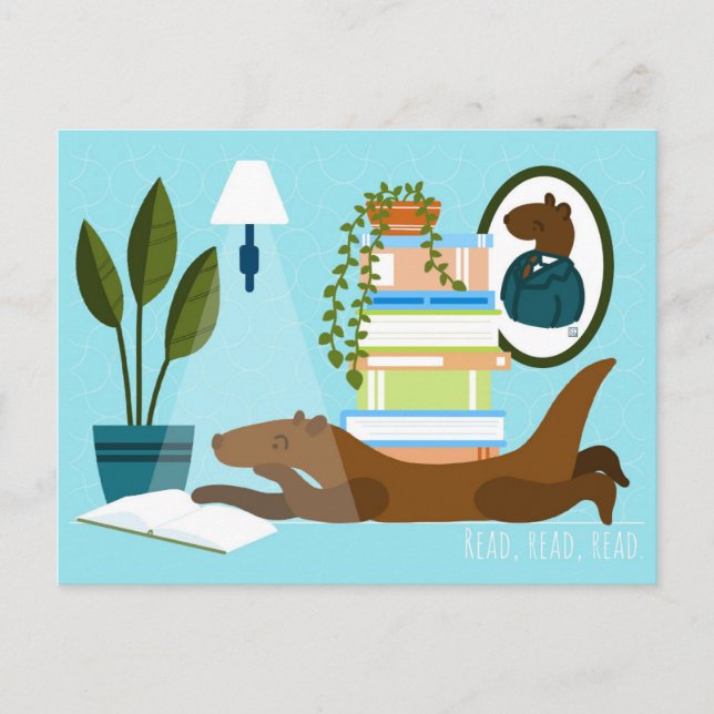 Cartes postales de loutre de lecture (Devant)
