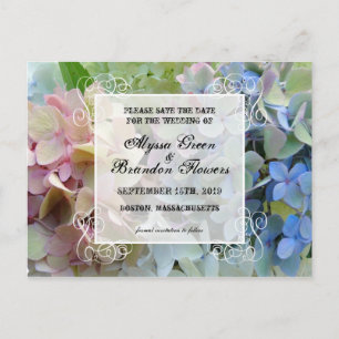 Cartes postales de mariage modernes florales "Save