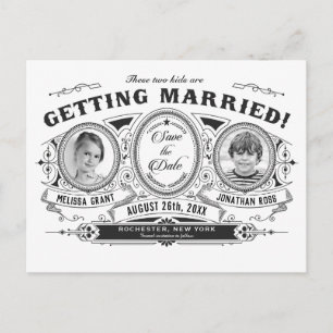 Cartes postales de mariage pour enfants Photo Save