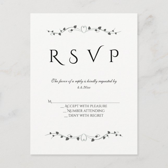 Cartes postales de mariage rsvp (Devant)