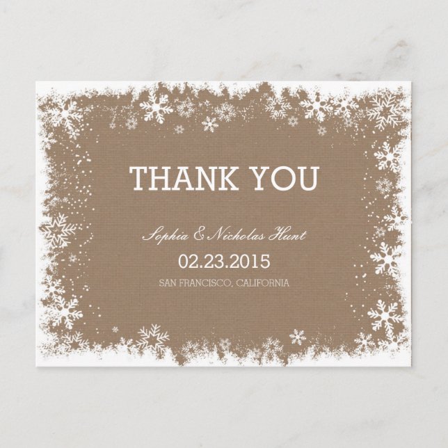 Cartes postales de Mariage Russe Snowflakes (Devant)