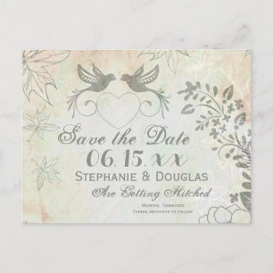 Cartes postales de mariage vintage Love Birds Save