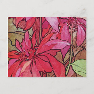 Cartes postales de Noël Alphonse Mucha Poinsettias