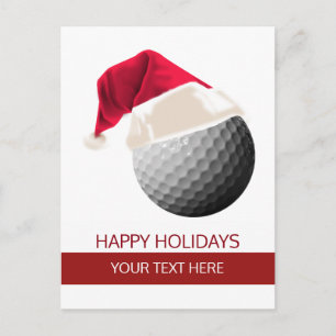 Cartes postales de Noël balle de golf chapeau de P