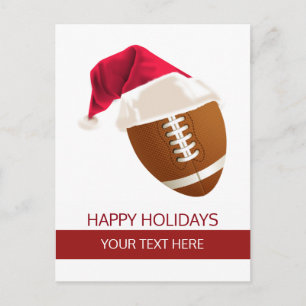 Cartes postales de Noël ballon de football chapeau