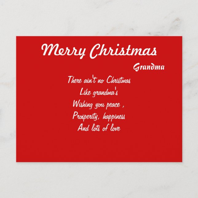 Cartes postales de Noël de la Grande-mère (Devant)