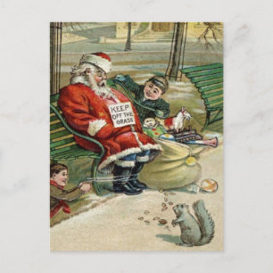 Cartes postales de Noël de Père Noël dormant