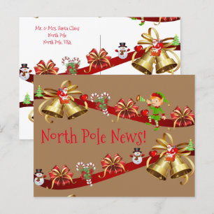 Cartes postales de Noël Elf du Pôle Nord