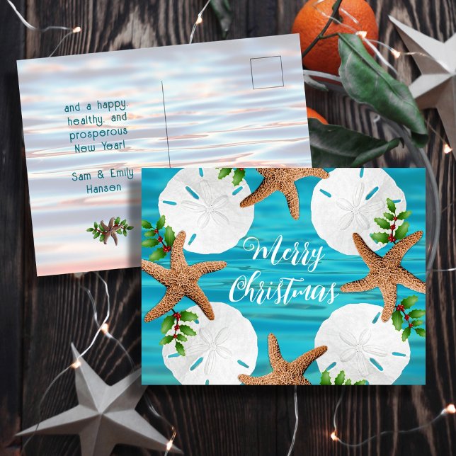 Cartes postales de Noël Étoiles de mer Dollars de  (Créateur téléchargé)