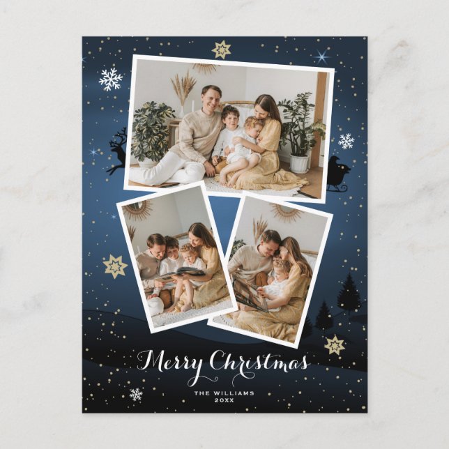 Cartes postales de Noël Joyeux Bleu (Devant)
