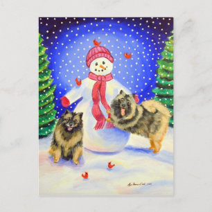 Cartes postales de Noël Keeshond