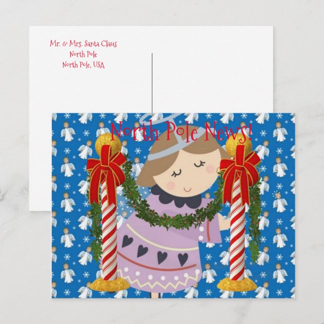 Cartes postales de Noël Pôle Nord (Devant / Derrière)